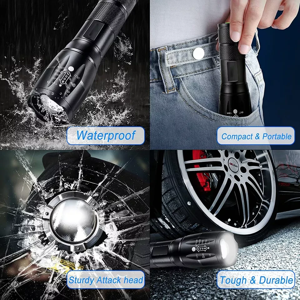 90000LM LED Tactical Flashlight