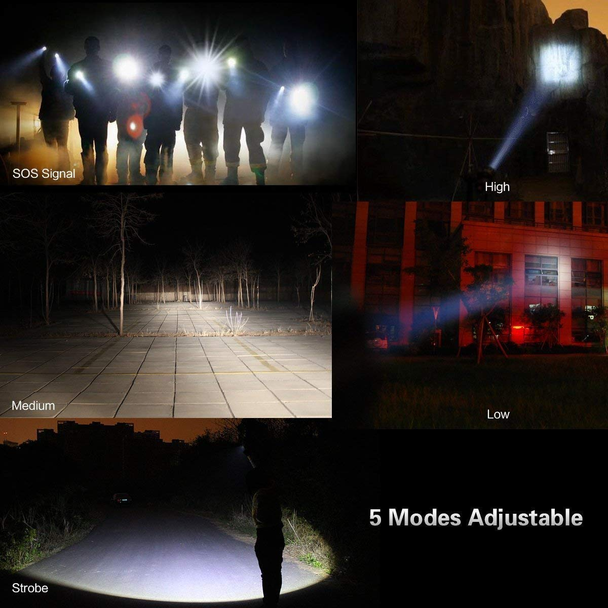 90000LM LED Tactical Flashlight