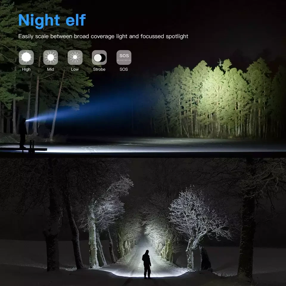 90000LM LED Tactical Flashlight