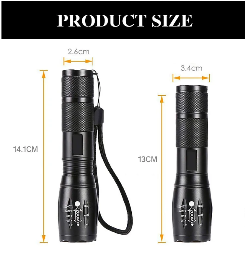 90000LM LED Tactical Flashlight