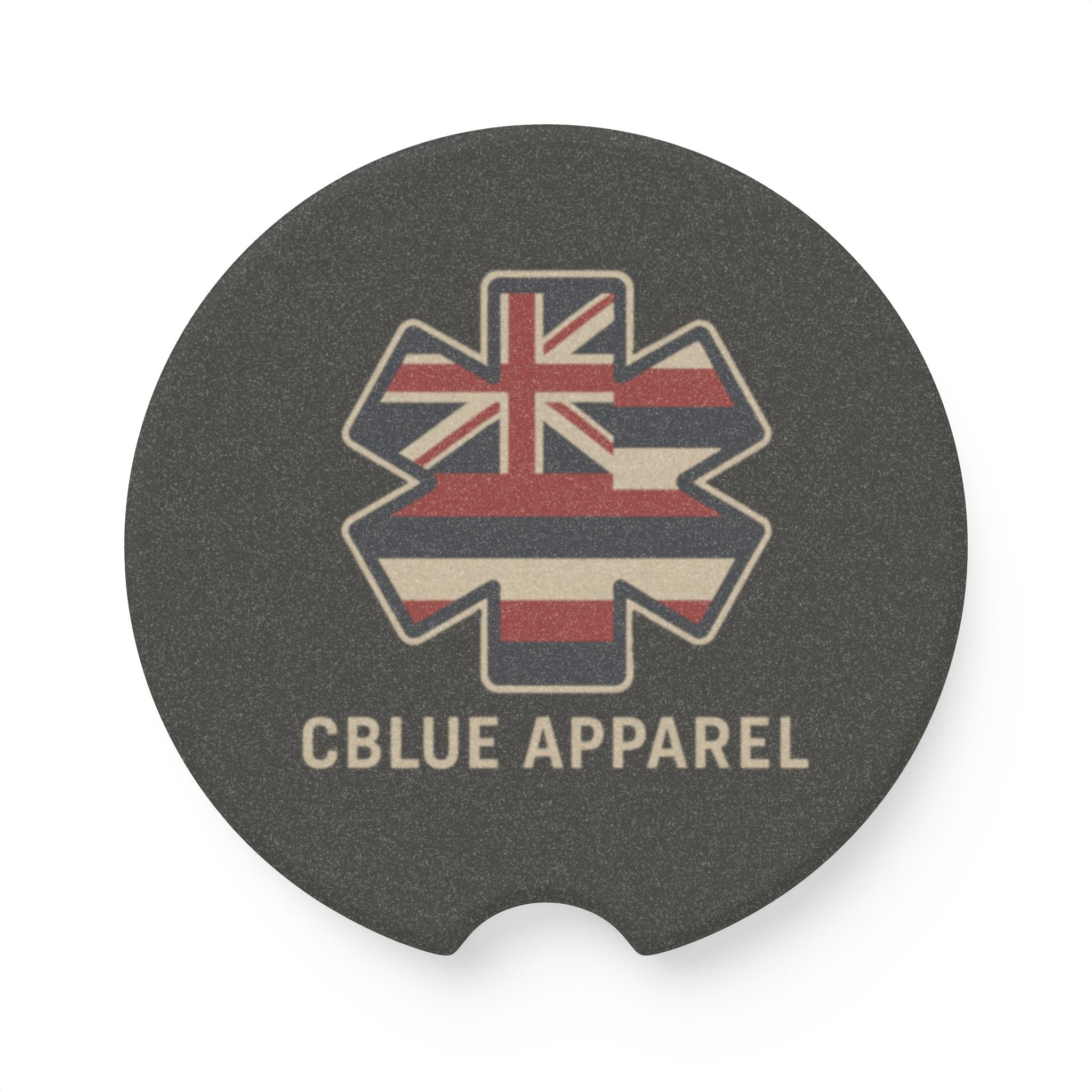 CBlue Apparel – Hawai‘i Flag Star of Life Car Coaster