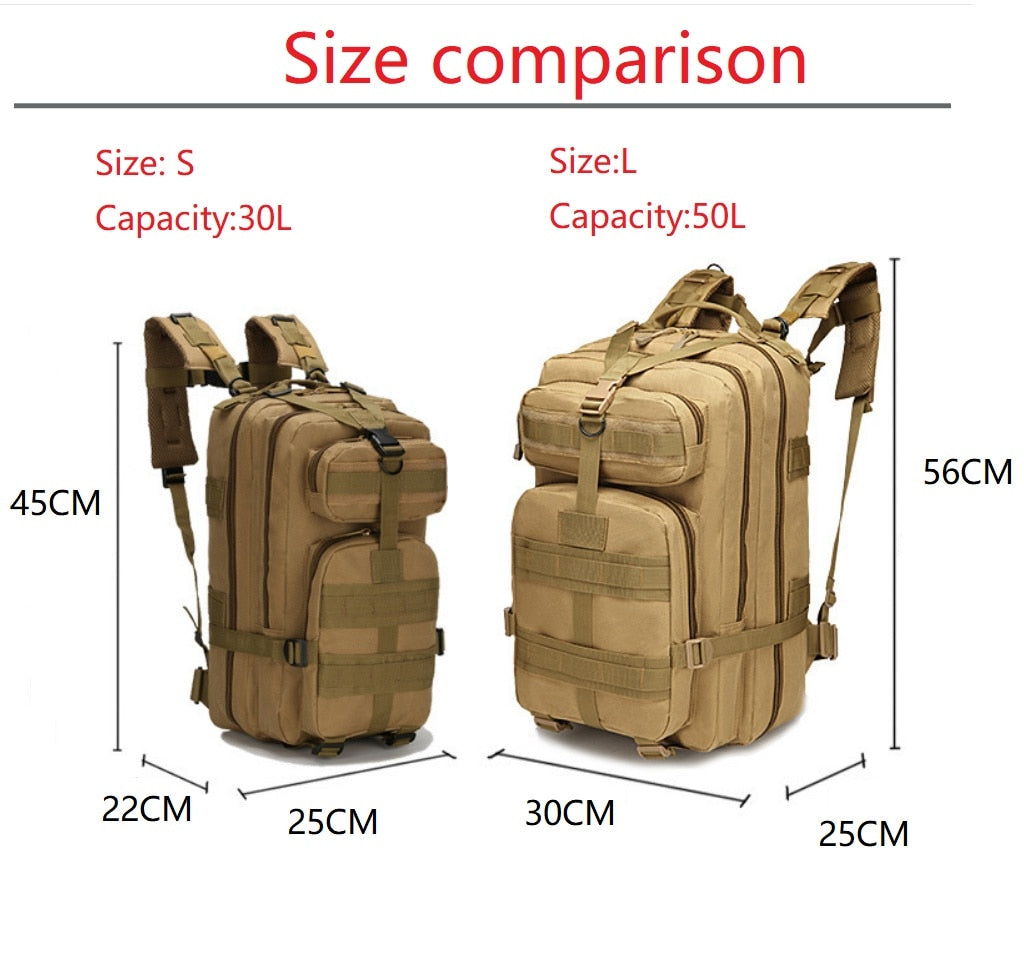 Tactical MOLLE Assault Pack – Mission Ready Backpack 50L/30L