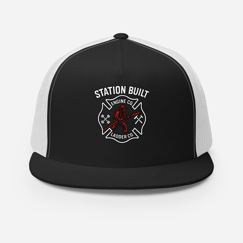 Station Built Morale Trucker Cap — Engine & Ladder Co. Firehouse Hat | CBlue Apparel