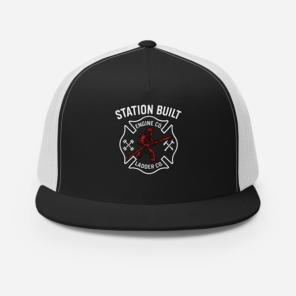 Station Built Morale Trucker Cap — Engine & Ladder Co. Firehouse Hat | CBlue Apparel