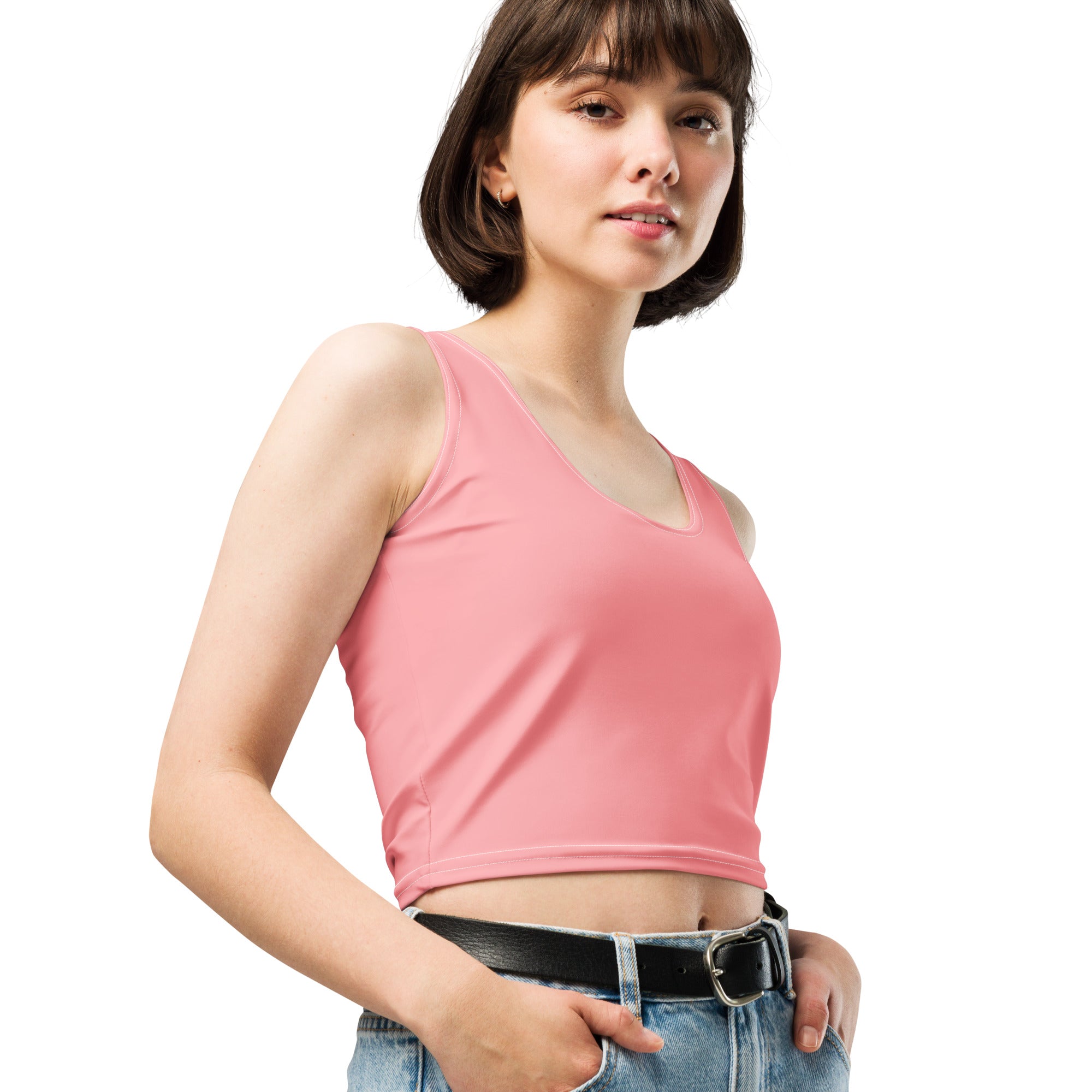 Women’s Mission-Ready Crop Top – Coral Blaze