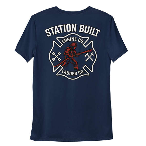 Station Built — Fire Rescue Performance Tee | Engine & Ladder Co. Athletic Series