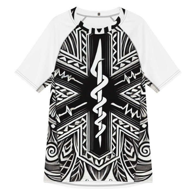 Polynesian Tribal EMS Rash Guard – Black & White Edition