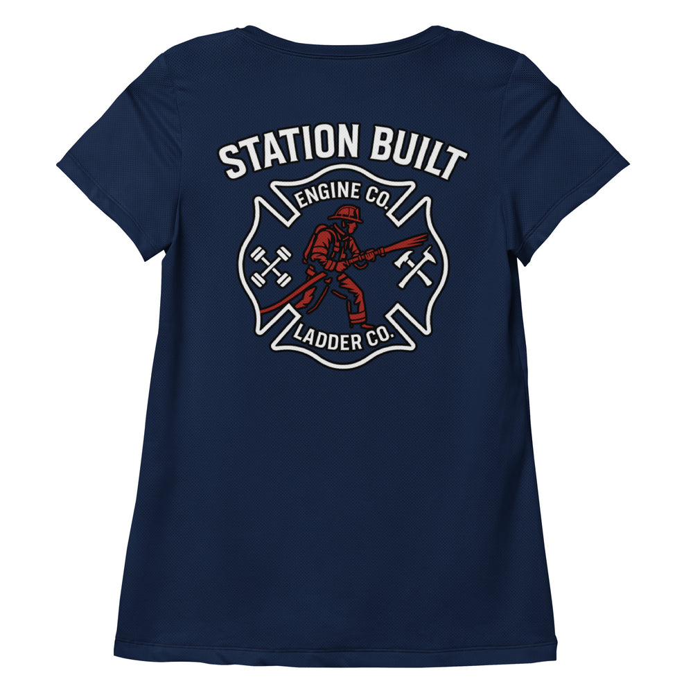 Women’s Station Built — Fire Rescue Performance Tee | Engine & Ladder Co. Athletic Fit