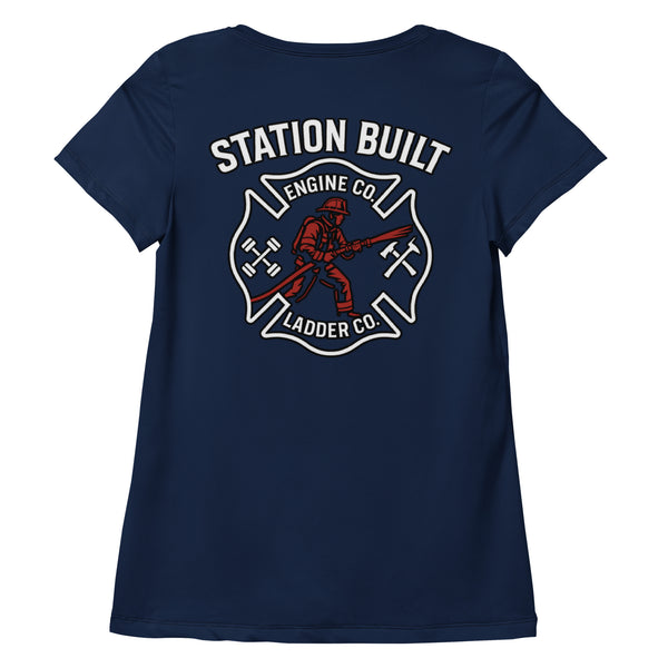 Women’s Station Built — Fire Rescue Performance Tee | Engine & Ladder Co. Athletic Fit