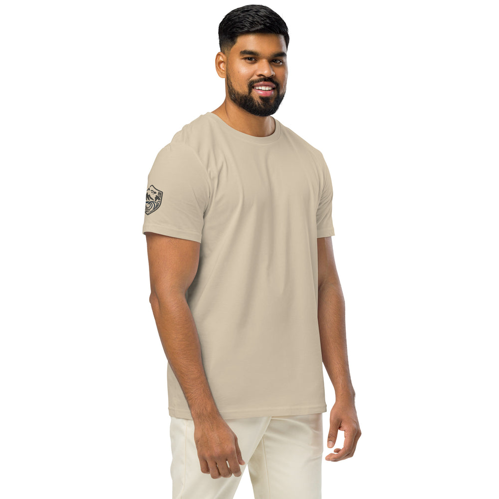 CBlue Mountain Shield Tee – Organic Grit, Island Roots