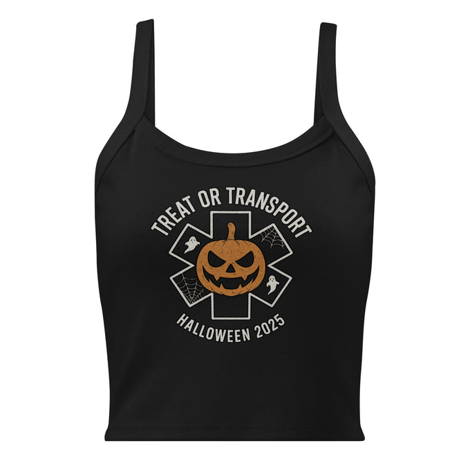 Treat or Transport Women’s Ribbed Crop Tank – Halloween 2025 Limited Edition