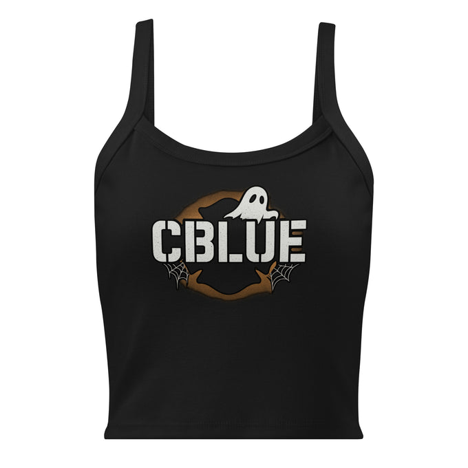 CBlue Ghost Logo Women’s Ribbed Crop Tank – Halloween 2025 Limited Edition